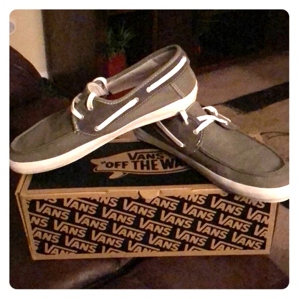 Gray Vans with White laces